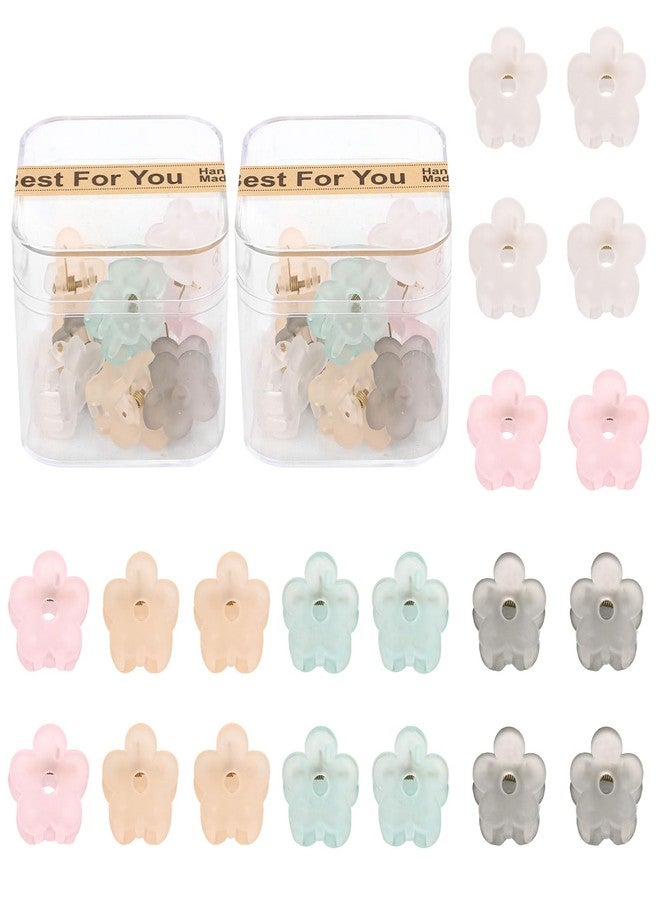 YISSION 20 Pcs Mini Flower Hair Clips for Girls Women Small Flower Claw Clips for Thin Thick Hair Tiny Hair Clips with Box Package Colorful Hair Accessories for Girls Women (5 Matte Colors) - Image 1